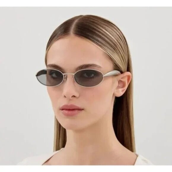 NEW BOTTEGA VENETA SUNGLASSES SILVER WOMEN EYEWEAR BOTTEGA VENETA BV1386S 007